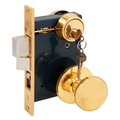 Prime-Line 2-1/2 in., Backset, Entrance Mortise Lockset, Wrought Solid Brass Single Pack SE 27580